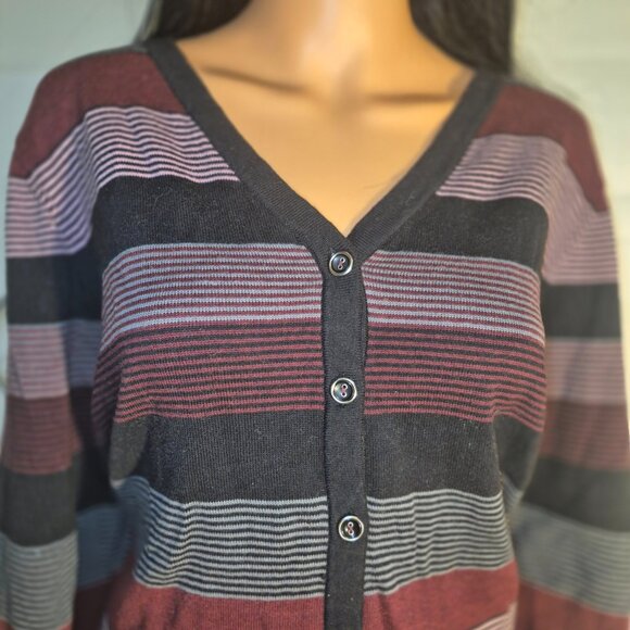 CJ BANKS Pretty Button-up striped sweater in size 2XL - Picture 13 of 15